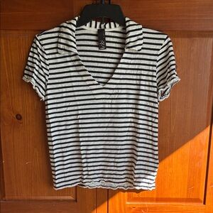 Bobi size xs Striped V-Neck Women's Top